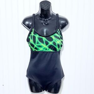 Missy Green and Black Women's Swimsuit Size L -12/14